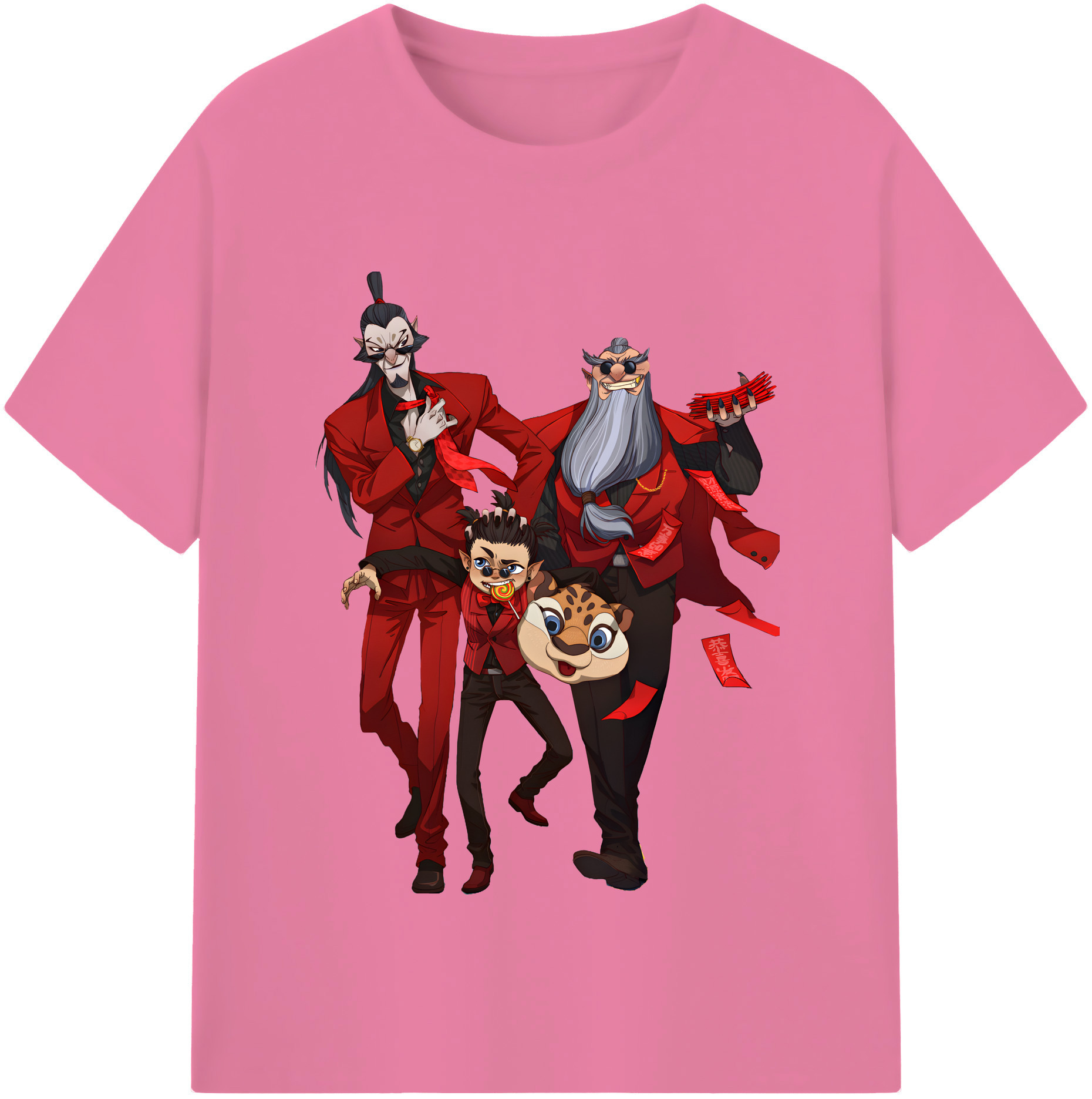 （画像用） Ne Zha 2 ナタ 魔童の大暴れ 綿100％半袖Tシャツ（フロントプリント）